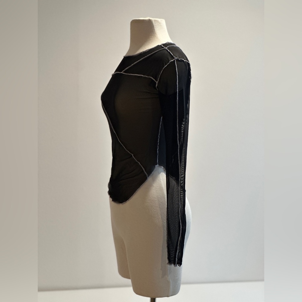 DOLLS KILL X DARKER WAVES MESH BLACK TOP - Picture 4 of 5